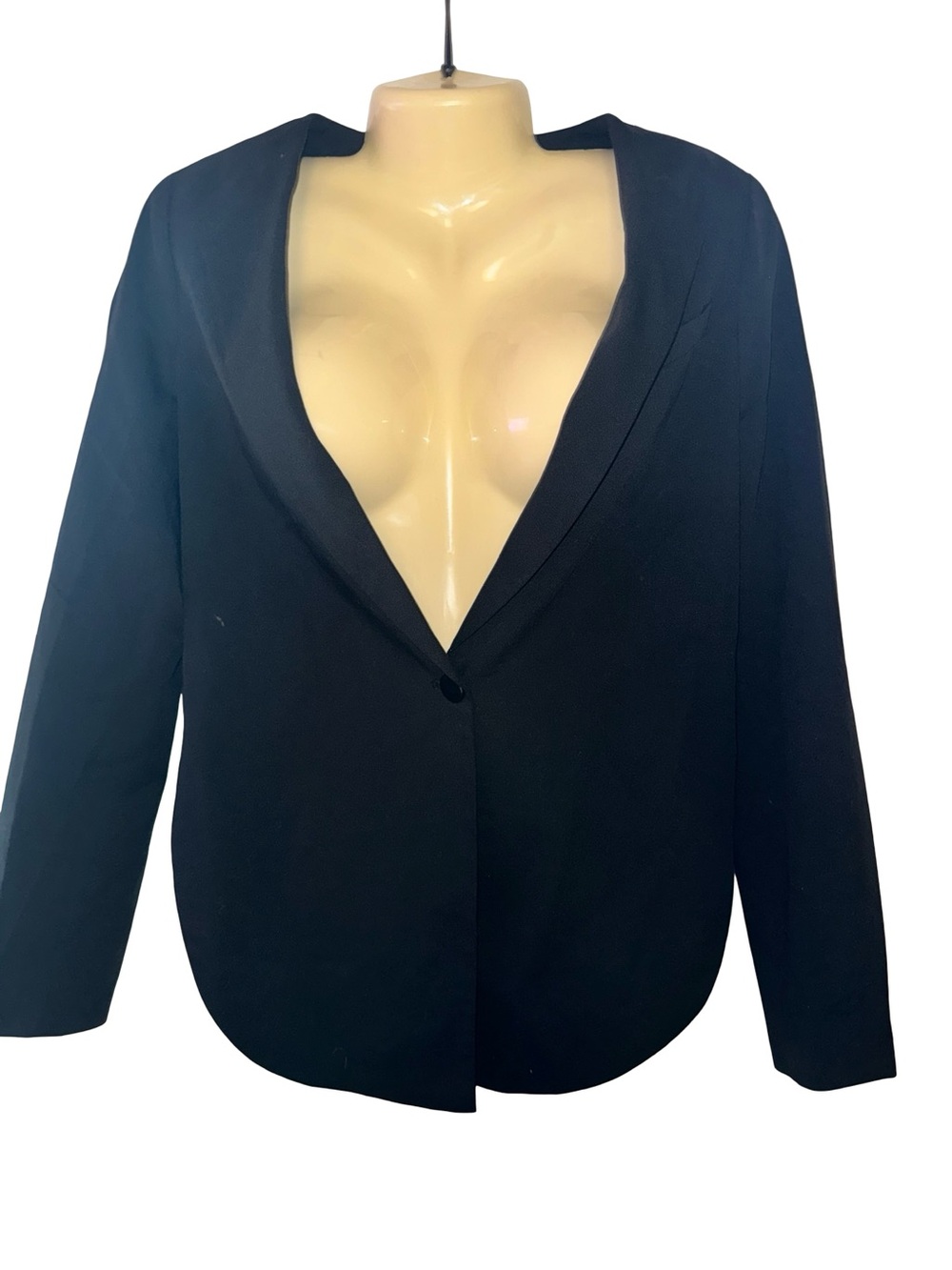 Sans Souci Black Single-Button Draped Blazer